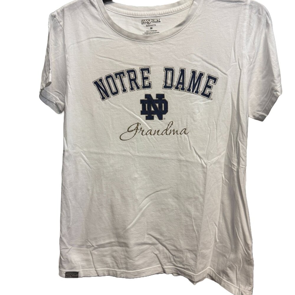 University of Notre Dame Fighting Irish Grandma Jansport Women's Tee Shirt, Med - Picture 1 of 2